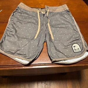 Howler Bros Board Shorts 7" Mens 30 Gray Heed The Call Swim  Beach Flawed